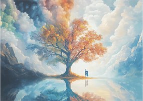 Obraz na szkle – Drzewo życia i miłości (70x50 cm)
