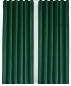 Zielona aksamitna zasłona częściowo zaciemniająca (dimout) 265x300 cm Velto – Filumi