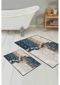 Niebiesko-szare dywaniki łazienkowe zestaw 2 szt. 60x100 cm Optic – Mila Home