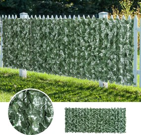 Outsunny sztuczny żywopłot dekoracja ściany 1,5 x 3 m ciemnozielony