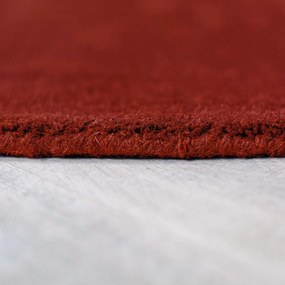 Ceglasty wełniany okrągły dywan tkany ręcznie ø 150 cm Mia Segment – Flair Rugs