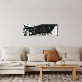 Obraz - Street art - ptak (z zegarem) (90x30 cm)