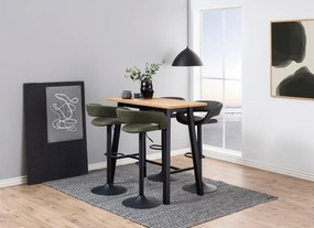 Stół barowy z fornirowanym blatem i metalowymi nogami Chara wood/black