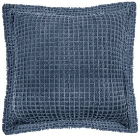 Niebieska bawełniana poduszka dekoracyjna Tiseco Home Studio Waffle, 45x45 cm