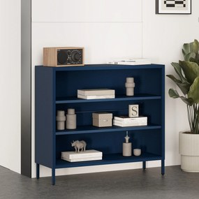 Niski regał metalowy granatowy Modern LUCA, 1000 x 900 x 350 mm