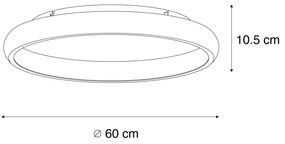 Nowoczesna lampa sufitowa biała 60cm z wbudowanym ściemnianym LED - Cardona Nowoczesny Oswietlenie wewnetrzne