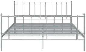 Szare metalowe łóżko małżeńskie 200x200 cm Breta