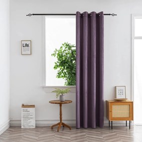 Zasłona zaciemniająca DUNES VELVET 140x250 cm, fioletowy Zawieszanie: Metalowe pierścienie