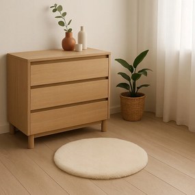 Dywanik futrzany miękki kremowy 60 cm dekoracyjny antypoślizgowy do salonu