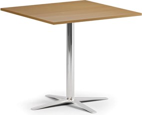 Stolik kawowy AURA, 60x60 cm, chrom podstawa, buk