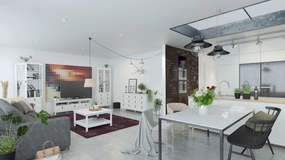 Funkcjonalna komoda pokojowa z szufladami Madrid 3+2 biały mat