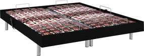 Stelaż relaksacyjny 2x65 płytek wykończenie drewniane czarny marki YSMÉE - 2 x 80 x 200 cm - silniki OKIN