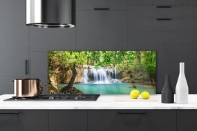 Panel Szklany Kaskada Nad Leśnym Jeziorem