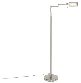 Designerska lampa podłogowa stalowa z wbudowanym LED i ściemniaczem dotykowym - Notia Nowoczesny Oswietlenie wewnetrzne