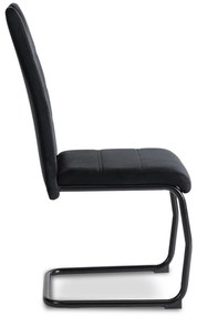 Krzesło Tapicerowane LOPEZ Czarne Na Płozach Welurowe Nowoczesne