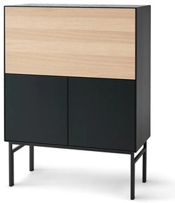 Czarny barek w dekorze dębu 91x111 cm Edge – Hammel Furniture