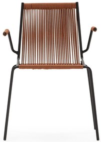 Metalowe krzesła zestaw z podłokietnikami/sztaplowane 2 szt. w kolorze terakoty Emily – Marckeric