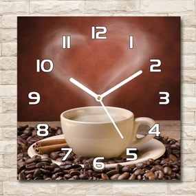 Zegar szklany na ścianę Aromatyczna kawa