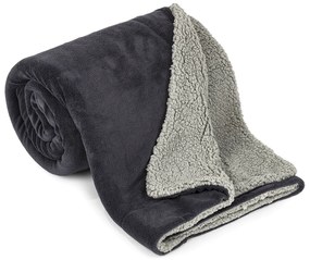 4Home Koc z barankiem jasnoszary/antracytowy, 150 x 200 cm