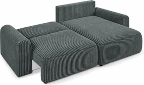 Rozkładana dwustronna sofa narożna do L NORDEN TILIA 250x140 cm, szaroniebieska