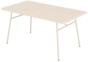 Stół ogrodowy o dł. 160 cm z metalu - Beżowy - MIRMANDE marki MYLIA
