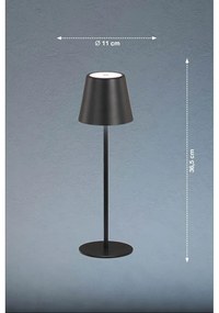 Czarna lampa stołowa LED z metalowym kloszem (wysokość 36,5 cm) Viletto – Fischer &amp; Honsel