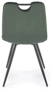 K521 krzesło ciemny zielony tapicerowane velvet, z uchwytem
