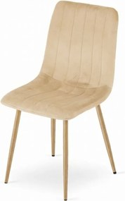 Kremowe aksamitne krzesło LAVA BUTTER CREAM