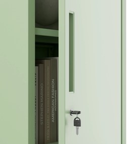 Wysoka szafka biurowa ALEX, 450 x 1850 x 400 mm, Fresh Style: pastelowy zielony