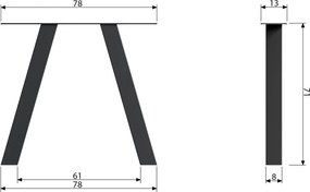 Czarne metalowe nogi zestaw 2 szt. Tablo – WOOOD