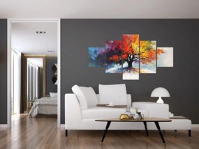 Obraz - Kolorowe drzewo (125x70 cm)