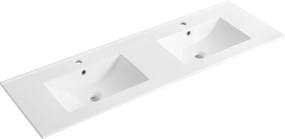 Umywalka do zabudowy biała prostokątna z ceramiki – 151 × 46,5 cm – MOTIAC