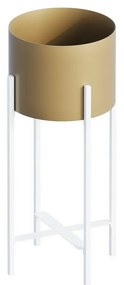 Metalowy stojak na kwiaty GED-026-C Aurum, biały/złoty