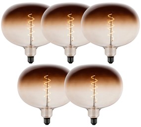 Zestaw 5 ściemnialnych żarówek LED E27 G220 brązowe 4,9W 130 lm 1800K