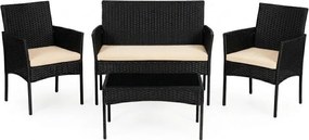Zestaw mebli ogrodowych dla 4 osób Riviera 413, technorattan czarny