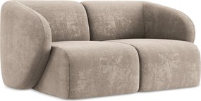 Modułowa sofa 2-osobowa - z tkaniny szenilowej - ciemny beż - LANI