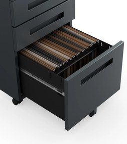 Kontenerek pod biurko KATE 390 x 600 x 500 mm, antracytowy