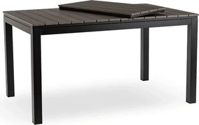 Zestaw Mebli Ogrodowych Stół ARGOS 140-180 cm Ciemnoszary Dąb/Czarny i 4x Krzesło CORTO Szare