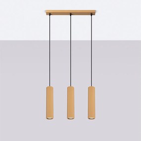 Lampa wisząca minimalistyczny Gloow, aluminium - 3 źródło światła 4000K - L.45 x H.98 cm - złoty