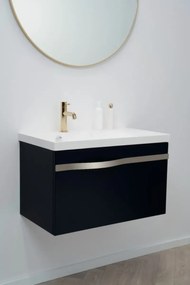Szafka pod umywalkę VOG 69 cm czarny mat ze złotym uchwytem KROFAM