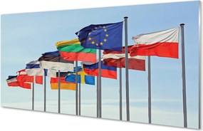 Panel szklany do Kuchni Morze Narodowych Flag