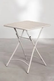 Składany Kwadratowy Stół Kuchenny 60x60 Cm Ze Stali Janti Kremowa Tapioca - Sklum