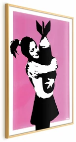 Plakat Bombowy uścisk 29,7x42 cm z ramą złotą bez marginesu ARTGEIST B
