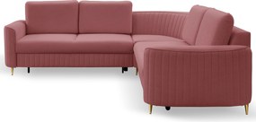 Masseno Narożnik VELA z funkcją spania i pojemnikiem na pościel Narozniki L, Rozkładana sofa - Bordowy, CASTEL 59