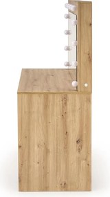 Toaletka z lustrem i oświetleniem LED Hollywood XL, dąb artisan