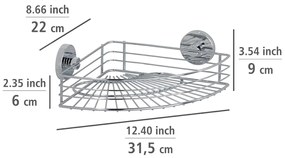 Narożna półka łazienkowa BARI, Vacuum-Loc - stal chromowana, WENKO