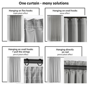 Szara aksamitna zasłona częściowo zaciemniająca (dimout) 200x270 cm Velto – Filumi