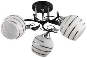 Czarny żyrandol ze srebrnymi zdobieniami - 8X EX40 N4-M77