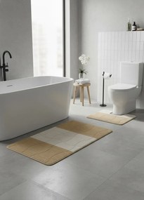 Brązowy Komplet Nowoczesny Dywaników Łazienkowych G9-D75