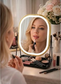 Lusterko Do Makijażu PREMIUM METALOWE Kosmetyczne PODŚWIETLANE LED | VOLAN